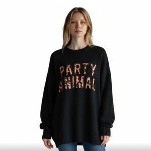Show Me Your MuMu Black Party Animal Sweater, size XL